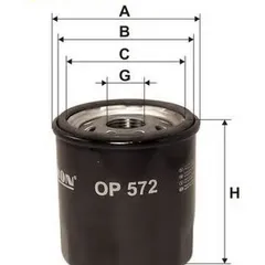 OP572 FILTRON Фильтр масляный TOYOTA