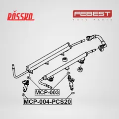MCP-004-PCS20 Febest Кольцо уплотнительное форсунки впрыска топлива (20 шт. в упаковке) | прав/лев |