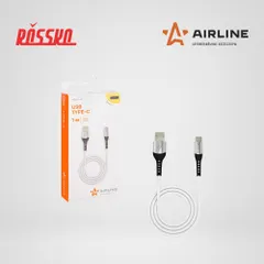 ACH-C-47 AIRLINE Кабель USB Type-C длиной 1 метр, белый Soft-Touch