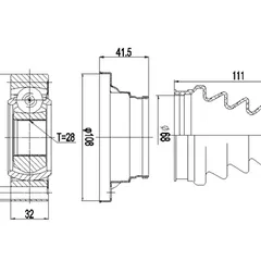 DCV648002 DYNAMATRIX Комплект ШРУСа | зад |