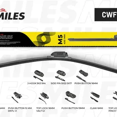 CWF18M Miles Щётка стеклоочистителя 450 мм (18) бескаркасная (9 адаптеров)
