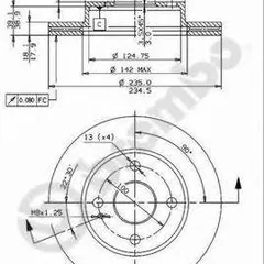 09.5869.14 Brembo Диск тормозной Standard | перед |