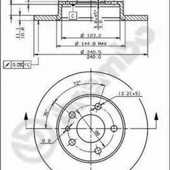 08.5085.21 Brembo Диск тормозной | зад |