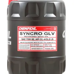 CH8801-20-E CHEMPIOIL Масло трансмиссионное синтетическое 75W-90 Syncro GLV GL-4, GL-5 LS 20 л