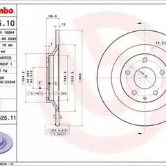 08.C425.11 Brembo Диск тормозной UV Coated, задний