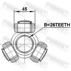 0116-AGV10 Febest Трипоид 26x45, правый, левый