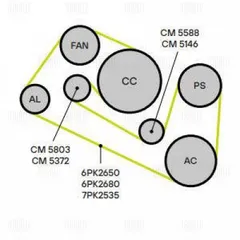 CM 5588 Trialli Ролик привод. ремня для а/м Audi A8 (94-) 3.3d/3.6i/3.7i/4.2i (опор.)