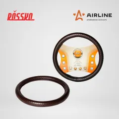 AWC-SL-04XL AIRLINE Оплетка на руль, искусственная кожа с тиснением, коричневая, 42 см / XL