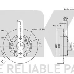 203239 NK Диск тормозной задний (259x10mm) / MAZDA 323,MX-5 89~98