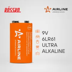 9V-01 AIRLINE Батарейка 6LR61 крона 9V щелочная 1 штука в блистере