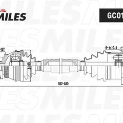 GC01014 Miles Привод в сборе Audi A6 2.4-2.8 97-05 левый, ABS