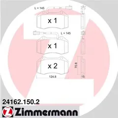 24162.150.2 Zimmermann Комплект тормозных колодок, дисковый тормоз