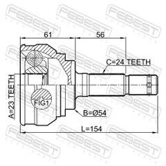 3510-CK Febest Шрус наружный 23x54x24 | прав/лев |