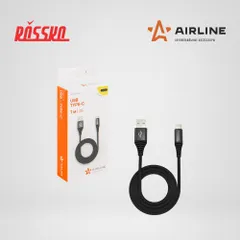 ACH-C-25 AIRLINE Кабель USB Type-C длиной 1 метр, черный нейлоновый