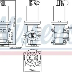 98180 Nissens клапан EGR\ Alfa 147/156/159, Opel Astra 1.9-2.4D 04>