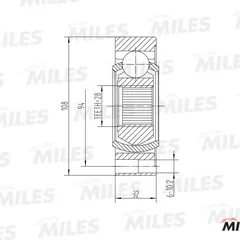 GA10040 Miles ШРУС КПП AUDI 80,90,100,A4,A6/VW PASSAT