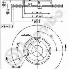 09.7379.11 Brembo Диск тормозной | перед |