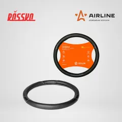 AWC-SL-01M AIRLINE Оплетка на руль, искусственная кожа с перфорацией, черная, 38 см / M