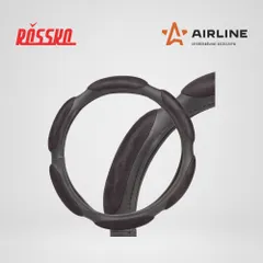 AWC-SS-08M AIRLINE Оплетка на руль, спонжевая, черная, 38 см / M