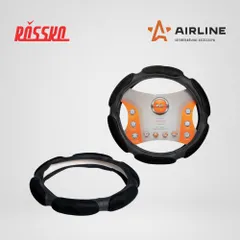 AWC-SS-08M AIRLINE Оплетка на руль, спонжевая, черная, 38 см / M