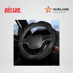 AWC-SS-08M AIRLINE Оплетка на руль, спонжевая, черная, 38 см / M