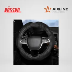 AWC-SS-08M AIRLINE Оплетка на руль, спонжевая, черная, 38 см / M