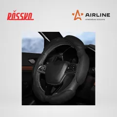 AWC-SS-08M AIRLINE Оплетка на руль, спонжевая, черная, 38 см / M
