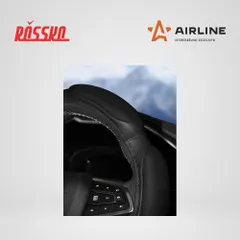 AWC-SS-08M AIRLINE Оплетка на руль, спонжевая, черная, 38 см / M
