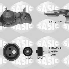 3904025 Sasic Комплект ремня ГРМ + насос водяной