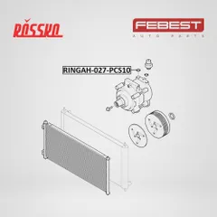 RINGAH-027-PCS10 Febest Кольцо уплотнительное трубки кондиционера, 10 шт. в упаковке, правое, левое
