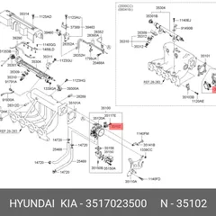 3517023500 Hyundai/Kia Датчик, положение дроссельной заслонки