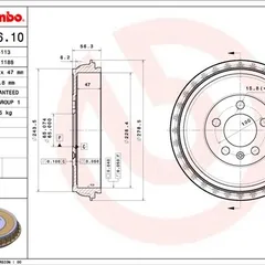 14.D996.10 Brembo Барабан тормозной