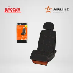 AO-CS-03 AIRLINE Накидка защ. под детское автокресло (108*46 см) со спинкой, с карманом, полиэстер, черн.
