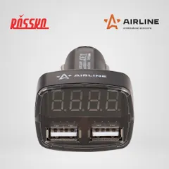 AVM-D-02 AIRLINE Вольтметр в прикуриватель 12-24В, 2 USB 3,1A