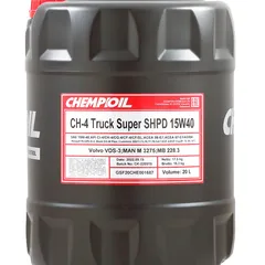 CH9104-20-E CHEMPIOIL Моторное масло полусинтетическое 15W-40 CH-4 TRUCK Super SHPD, CI-4/CH-4/SL 20 л., HCV