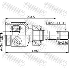 3511-NL34WDRH Febest Шрус внутренний 34x30x27 | прав |