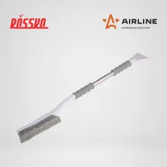 AB-R-04R AIRLINE Щетка для снега и льда с эргономичной рукояткой и мягкой распушенной щетиной, длина 90 см, со скребком