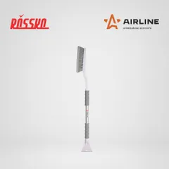 AB-R-04R AIRLINE Щетка для снега и льда с эргономичной рукояткой и мягкой распушенной щетиной, длина 90 см, со скребком