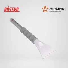 AB-R-04R AIRLINE Щетка для снега и льда с эргономичной рукояткой и мягкой распушенной щетиной, длина 90 см, со скребком