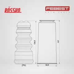VWSHB-B5R-KIT Febest Пыльник амортизатора задний с отбойником, комплект на обе стороны, правый, левый