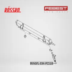 RINGFL-034-PCS10 Febest Уплотнительное кольцо форсунки впрыска топлива 10 штук в упаковке