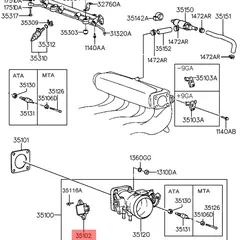 3517022001 Hyundai/Kia Датчик положения дроссельной заслонки