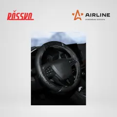 AWC-CM-06M AIRLINE Оплетка на руль, искусственная кожа, женская модель, черная/принт, 38 см / M