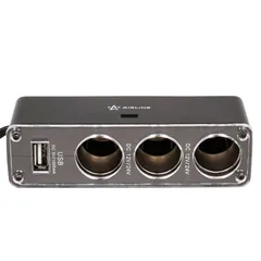ASP-3U-07 AIRLINE Прикуриватель-разветвитель на 3 гнезда и USB черный