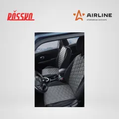 ACS-SF-02 AIRLINE Накидки Алькантара , передние (2 шт.), экокожа с перфорацией, серые