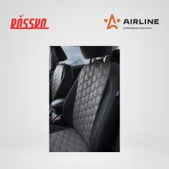ACS-SF-02 AIRLINE Накидки Алькантара , передние (2 шт.), экокожа с перфорацией, серые