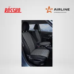 ACS-SF-02 AIRLINE Накидки Алькантара , передние (2 шт.), экокожа с перфорацией, серые