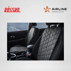 ACS-SF-02 AIRLINE Накидки Алькантара , передние (2 шт.), экокожа с перфорацией, серые