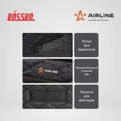 ADSO001 AIRLINE Органайзер-саквояж в багажник, 30x30x35 см, стёганный ромб, цвет черный