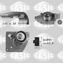 3904033 Sasic Комплект ремня ГРМ + насос водяной